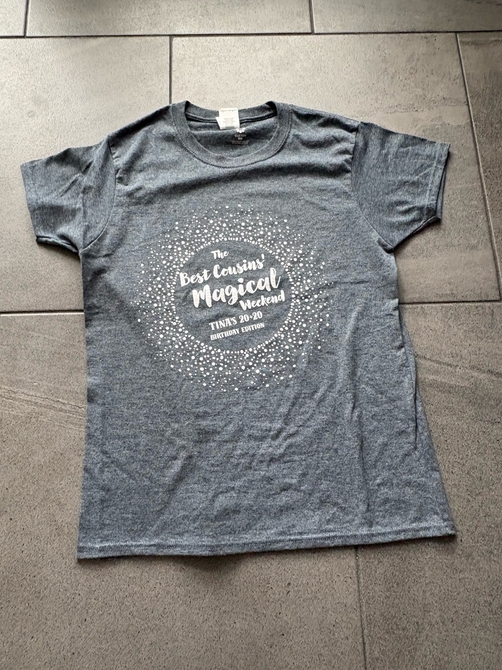 Custom Gildan Ultra Cotton Graphic Tee Women’s Size S Personalized Event Shirt